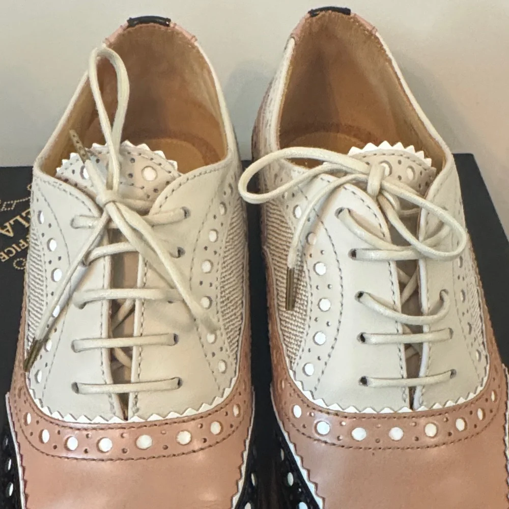 Angela Scott Women's Oxfords- Black, Pink, and Cream - Picture 8 of 8